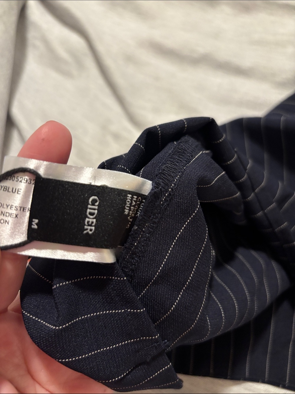 Cider Navy Pinstripe Strapless Tube Top - Picture 4 of 4